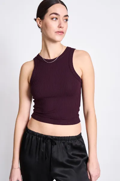 JAN N JUNE JAN 'N JUNE Damen vegan Tank Top Rib Porto Cherry Lacquer