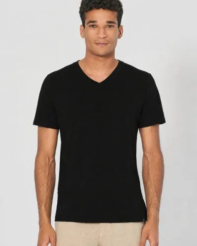HempAge HempAge V-Kragen T-Shirt Hanf/Biobaumwolle