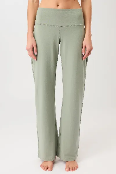mandala MANDALA Damen vegan Hose Weites Bein Mineral