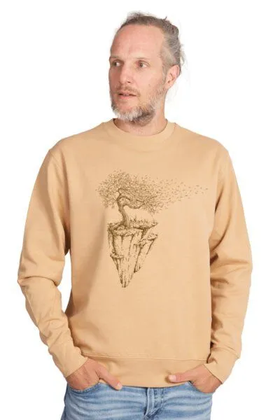 Life-Tree Life-Tree Organic Fairwear Sweater Unisex Fairwear Organic Latte Maple Island