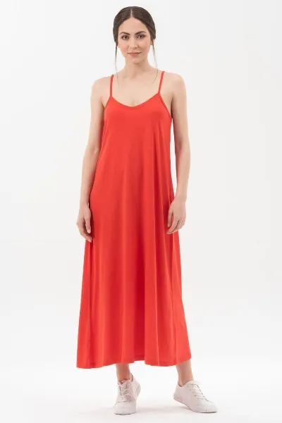 ORGANICATION ORGANICATION Damen vegan Spaghetti-Träger Maxikleid