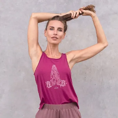Jaya Jaya ALASKA GIVE - Damen - lockeres Top mit offenem Rücken aus Tencel-Baumwoll-Mix