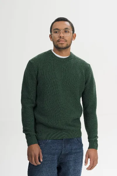 MELA Strickpullover Vareen Dunkelgr&uuml;n