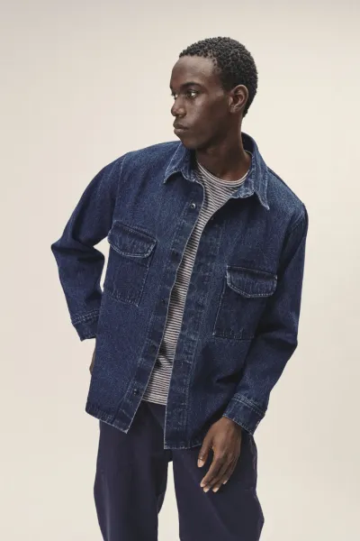 WOTE WOTE Herren vegan Denim Overshirt Indigo