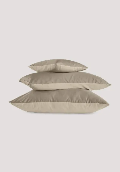 hessnatur hessnatur Satin Wende-Kissenbezug aus Bio-Baumwolle - beige - Größe 40x40 cm