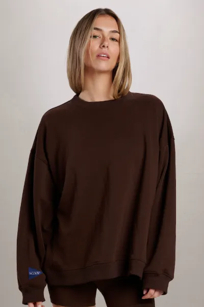 SEAAV SEAAV Damen vegan Sweatshirt Dune Crew Kaffeebohne