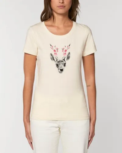 Human Family Human Family Bio Damen Rundhals-T-Shirt Fawn aus Bio-Baumwolle