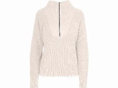 MELA MELA Bio-Damen-Rippstrick Troyer 'KIMAYA' mit Stehkragen, cream melange,