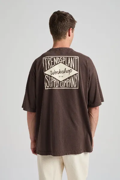 Trendsplant Trendsplant Herren vegan T-Shirt Von Supply Oversized Mit Kaffeebohne