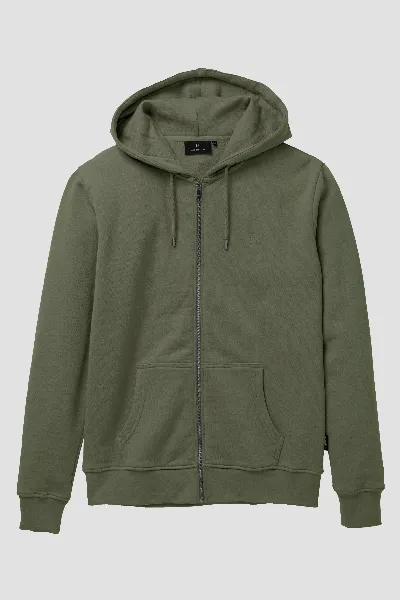 recolution Recolution Herren vegan Sweatjacke Birch Dunkelkhaki