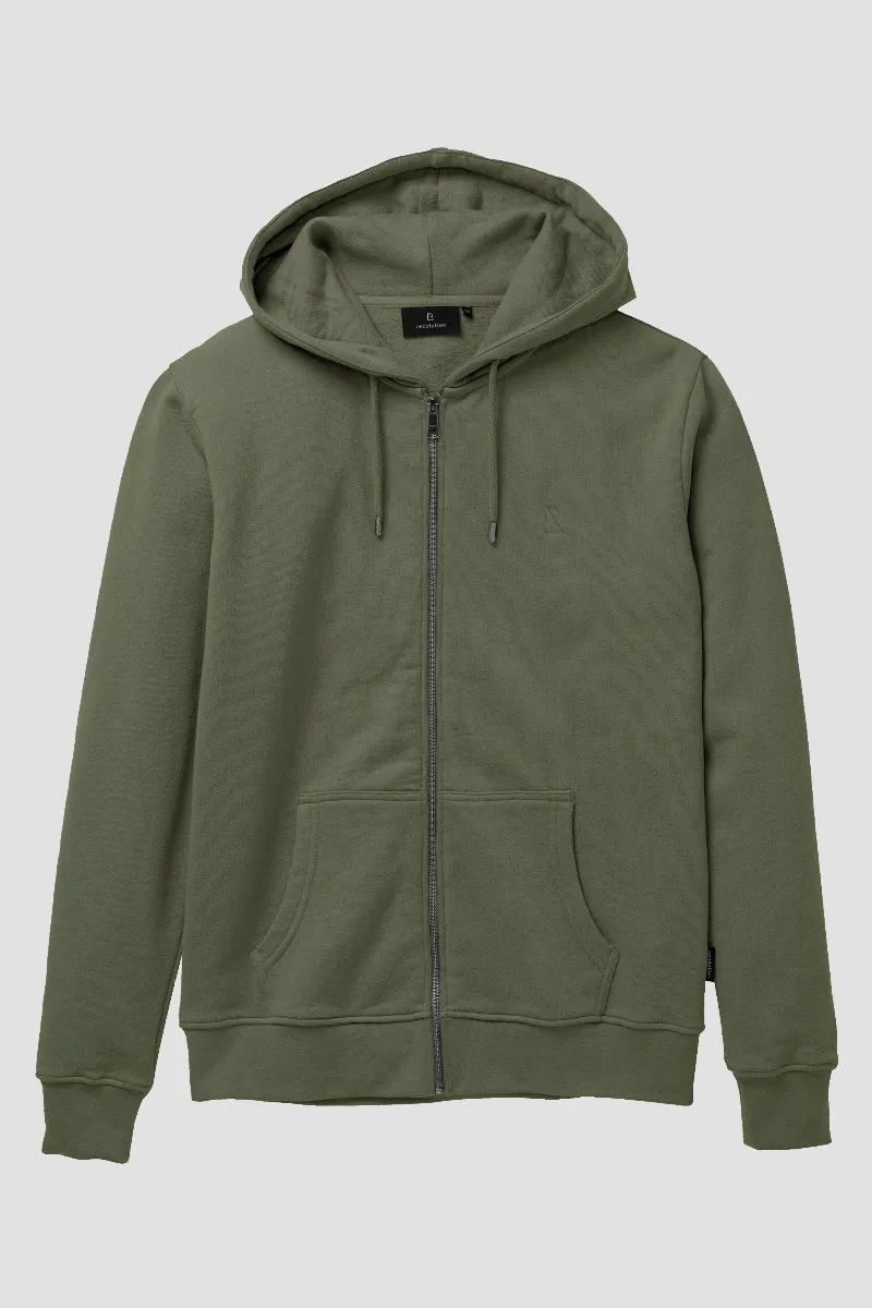 recolution Recolution Herren vegan Sweatjacke Birch Dunkelkhaki