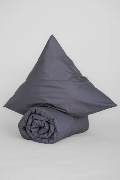 MELA MELA unisex vegan Bettwäsche-Set Majuli Basaltgrau