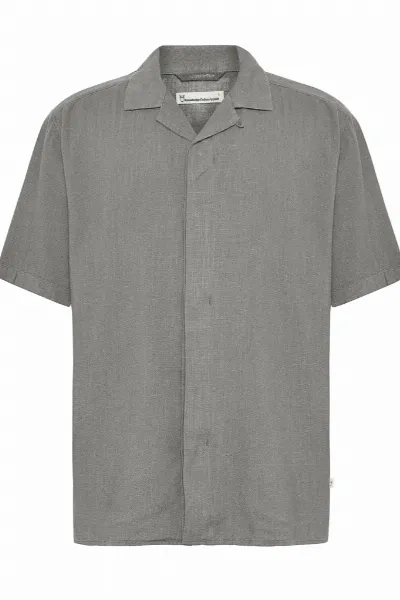 KnowledgeCotton Apparel KnowledgeCotton Apparel Herren vegan Kurzarmhemd Moss Relaxed Ultimate
