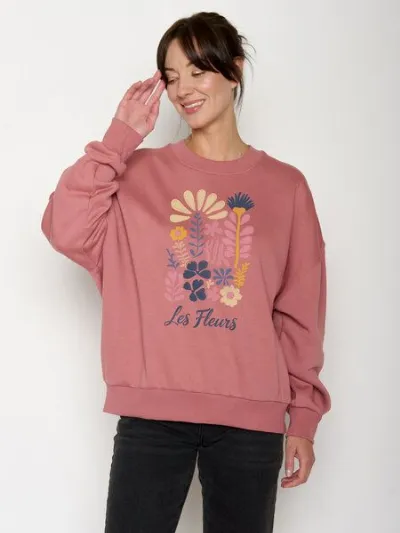 GreenBomb GREENBOMB Les Fleurs Core - Lässiges Sweatshirt aus Bio-Baumwolle / hochwertiger Print / GOTS / Fair & Vegan
