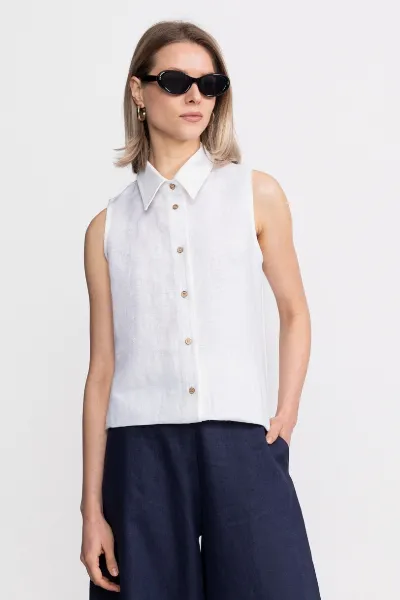De IONESCU De IONESCU Damen vegan Shirt Ã„rmellos BÃ¢rsana