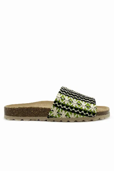 thies thies Damen vegan Slide Eco Boho Pool Grün