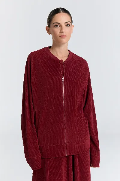 Leela Cotton Leela Cotton Damen vegan Jacke Baseball Bordeaux