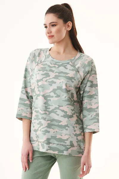 ORGANICATION ORGANICATION Damen vegan Sweatshirt Mit Camouflage-Muster