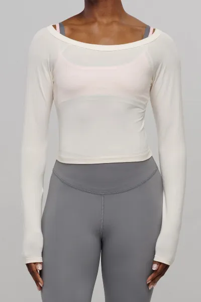 SEAAV SEAAV Damen vegan Top Boatneck Satin Leinen