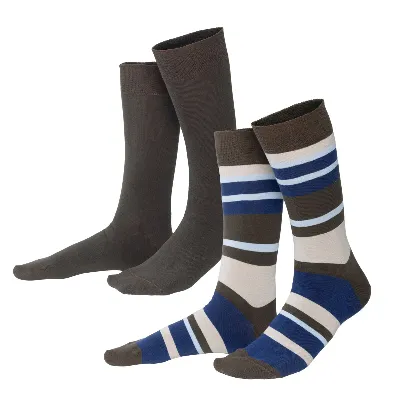 Living Crafts LIVING CRAFTS - Unisex Socken, 2er-Pack - Gemustert