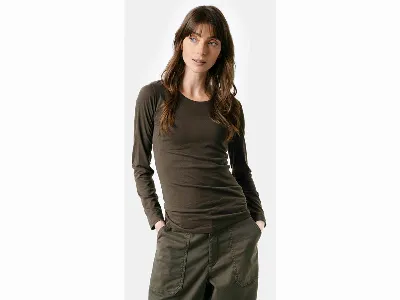 Living Crafts Living Crafts Bio-Damen-Langarmshirt 'SUSANNA' mit Rundhalsausschnitt, pineneedle,