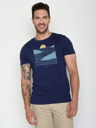 GreenBomb GREENBOMB Surf Cliff Guide - Sportliches T-Shirt aus Bio-Baumwolle / hochwertiger Print / GOTS / Fair & Vegan