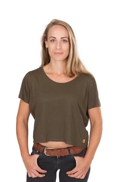 Life-Tree Life-Tree Ecovero Shirt für Damen Basic in Fern Green/Mulberry
