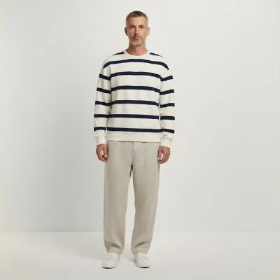 YTWOO YTWOO Basic Unisex-Sweatshirt mit Streifen aus nachhaltiger Baumwolle