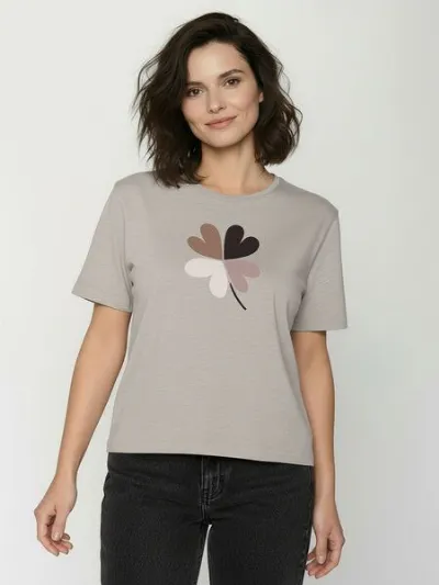 GreenBomb GREENBOMB Clover Nova - Kastiges T-Shirt aus Bio-Baumwolle / hochwertiger Print / GOTS / Fair & Vegan