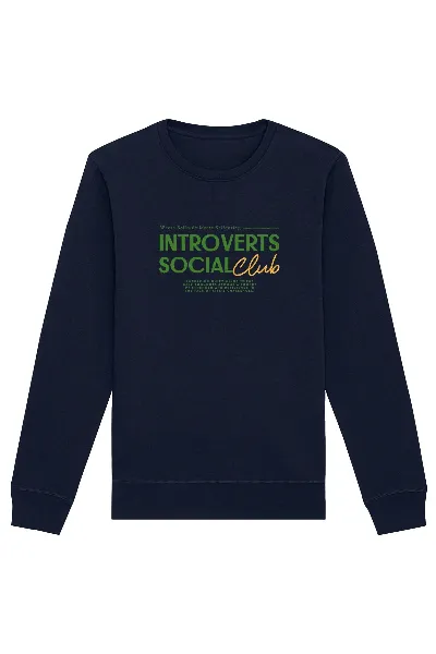 Oat Milk Club Oat Milk Club Damen vegan Sweatshirt Introverts Social Club Marineblau