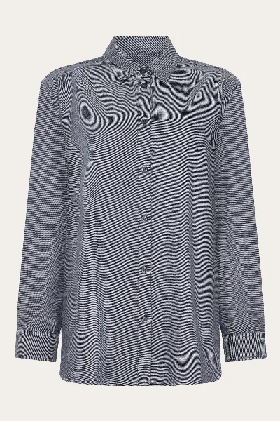 KnowledgeCotton Apparel KnowledgeCotton Apparel Damen vegan Hemd Damen Flanell Nacht Himmelblau