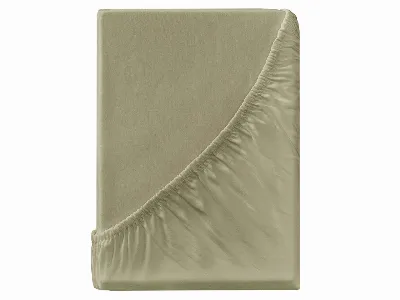  Spannbettlaken Single Jersey aus Bio-Baumwolle 180-200 x 200 cm, schlamm