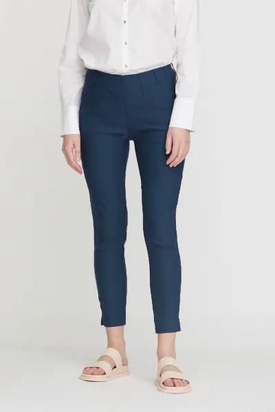 LAURIE LAURIE Damen vegan Hose Elizabeth Slim Crop Marineblau