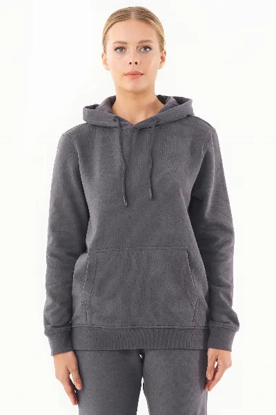 ORGANICATION ORGANICATION Damen vegan Soft-Touch-Hoodie Asphalt