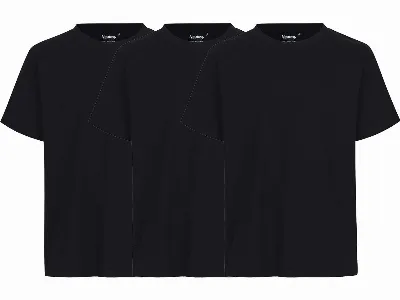 Neutral Neutral 3er-Pack Bio-Unisex-T-Shirt mit Rundhalsausschnitt, schwarz,