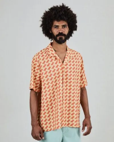 Brava Fabrics Brava Fabrics Gum Aloha-Hemd Rostrot