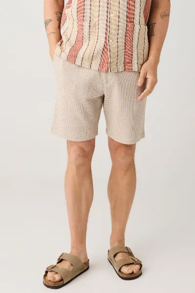 KnowledgeCotton Apparel KnowledgeCotton Apparel Herren vegan Shorts Ash Comfort Waffle Light Feather Gray