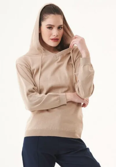 ORGANICATION ORGANICATION Feinstrick-Hoodie aus Bio-Baumwolle