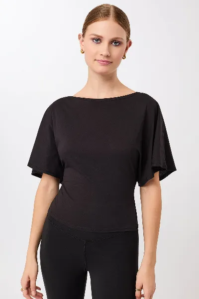 mandala MANDALA Damen vegan T-Shirt Mit Schleife Am Rücken