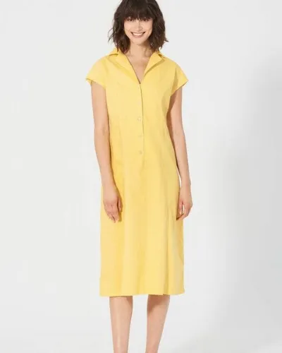 HempAge HempAge Damen schlichtes Hemdblusenkleid Hanf/Biobaumwolle