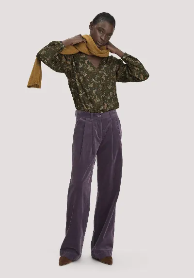 hessnatur hessnatur Damen Cordhose Wide Leg aus Bio-Baumwolle - lila