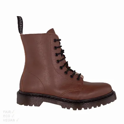 Shoezuu Vegan Shoezuu 8 Eye UK Boots Winter nussbraun