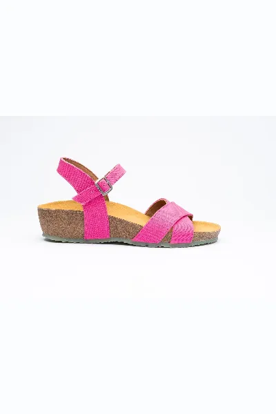 Zouri Zouri Damen vegan Sandalen Nature Fuchsia