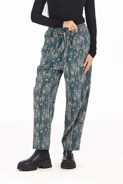 KOMODO KOMODO Damen vegan Hose Dream Blue Mit Blumenmuster