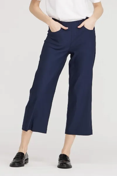LAURIE LAURIE Damen vegan Hose Crop Loose Donna Navy