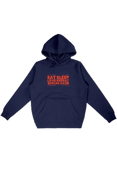 Oat Milk Club Oat Milk Club Damen vegan Hoodie Eat Sleep Love Repeat Marineblau