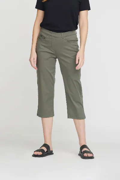 LAURIE LAURIE Damen vegan Hose Capri Hannah Regular Dark Shadow