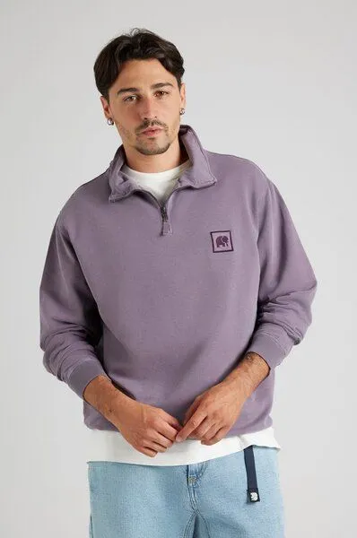 Trendsplant Trendsplant Sauce Loopback Pigment Dyed Half Zip Sweatshirt Sunset Purple