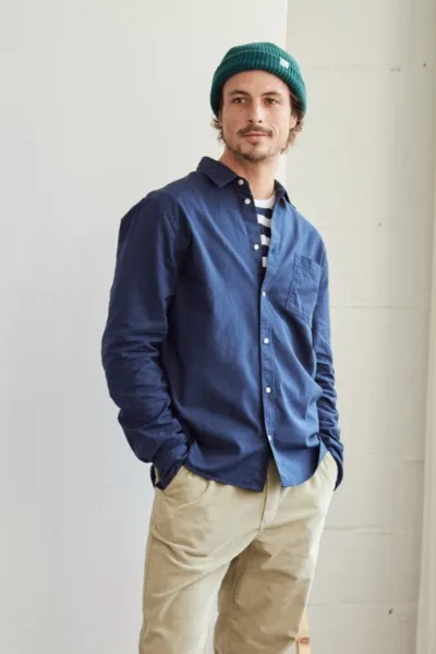 TWOTHIRDS TWOTHIRDS Herren vegan Hemd Sedef Marineblau
