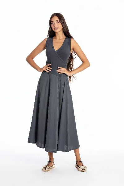 RAVENS VIEW IBIZA RAVENS VIEW IBIZA Damen vegan Kleid Ã„rmellos Veronika Lava Blau
